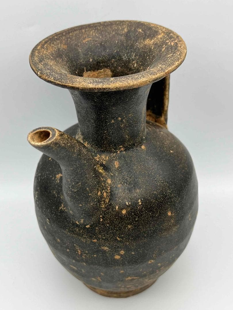 宋 古吉州窯黑釉執壺 水注 水滴水指水差し 古賞物華道香具(A-61)