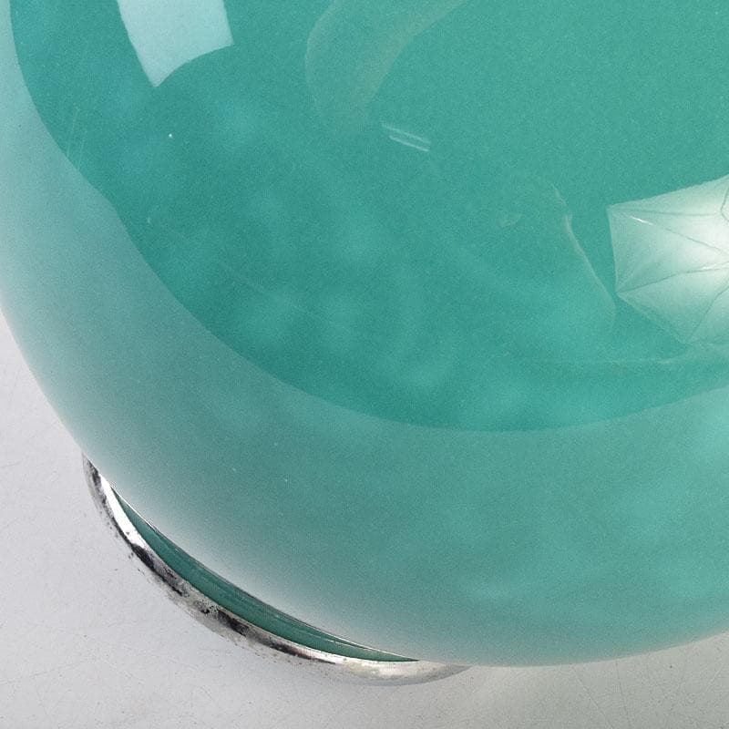 七宝焼 安藤七宝店 緑釉 花文 花瓶 合わせ箱 C 工場 R9385H