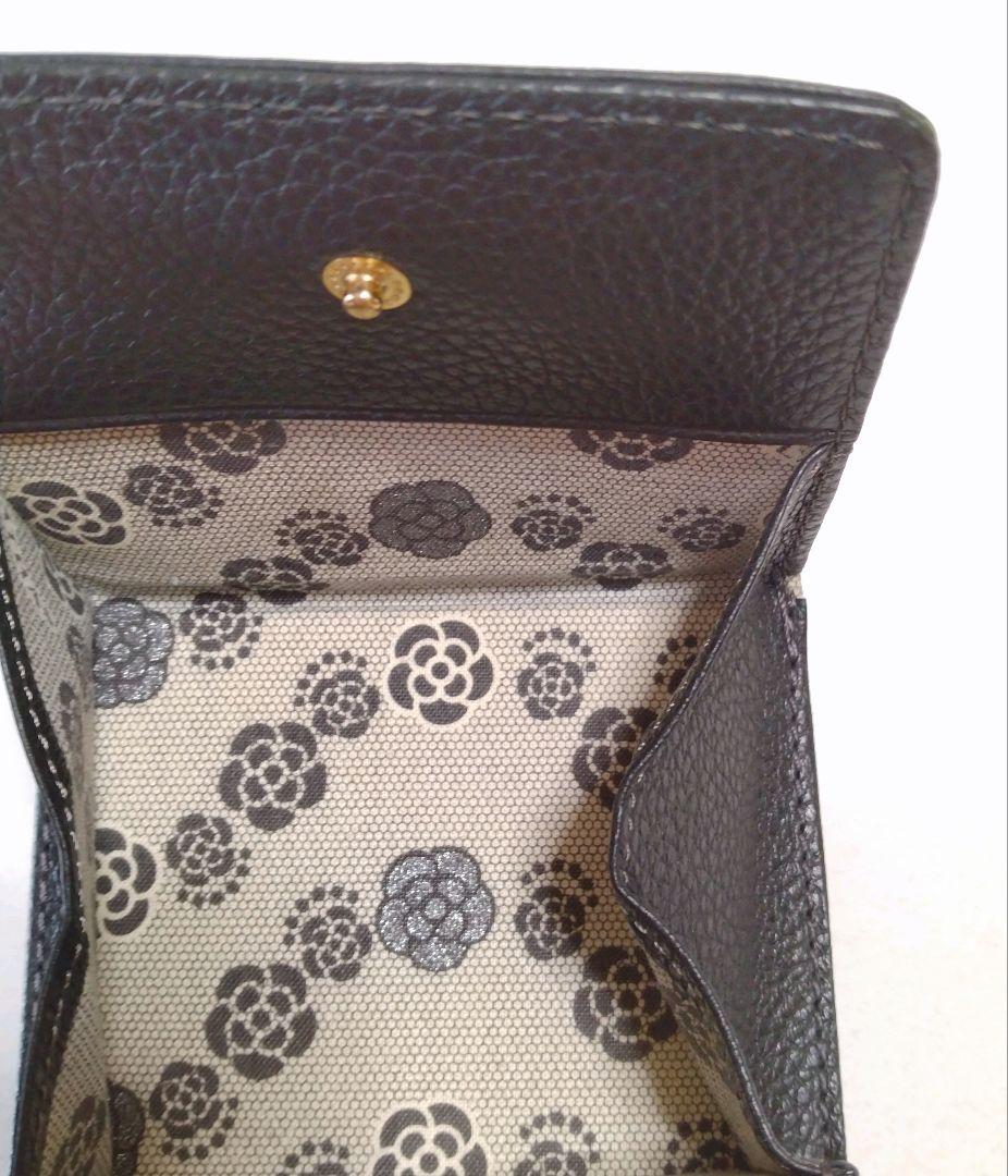 クレイサス✴️アンブラン カメリア 本革 折り財布〈黒〉【新品箱入】