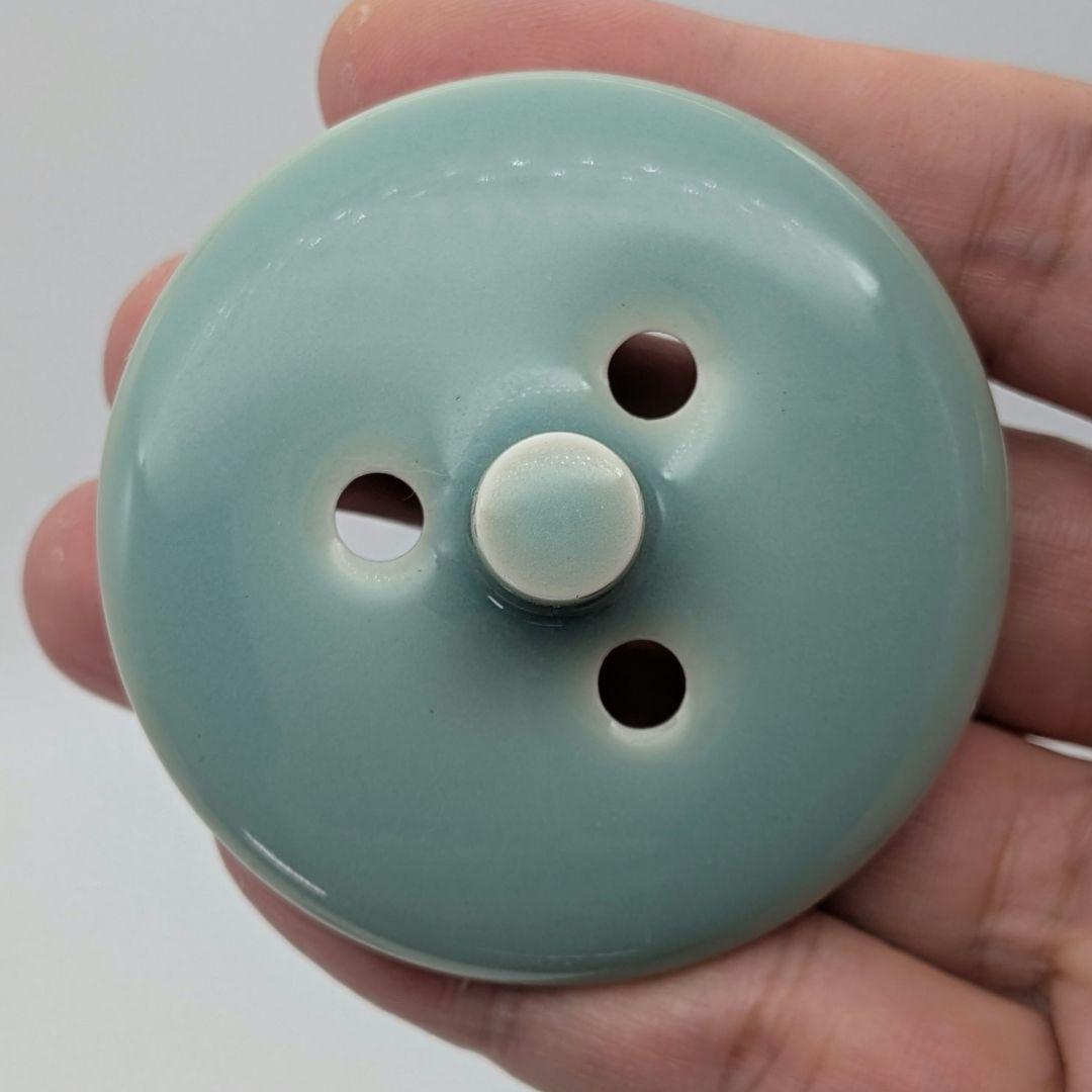 松本為佐視 青磁香炉 合箱 三足香炉 香爐 香道具 茶道具 お