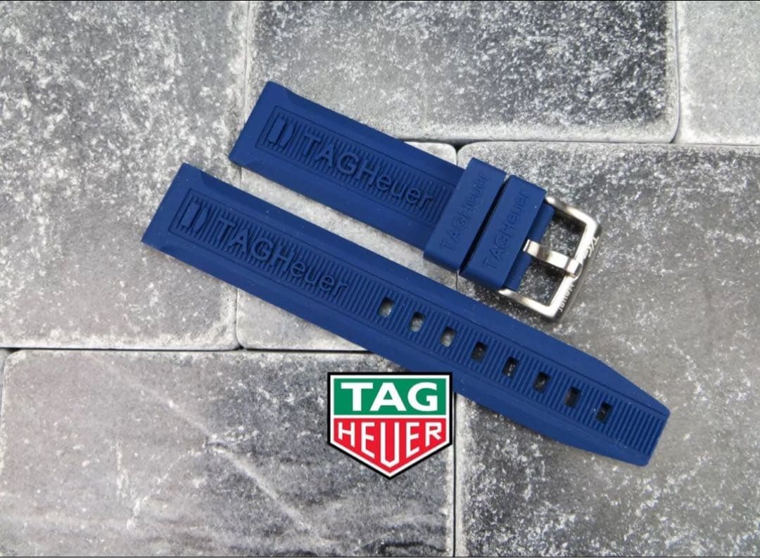 TAG Heuer 用ラバーストラップ 青色20mm アクアレーサーなどに