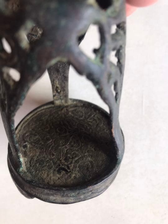 古置物，古燭台，古董品，極細工，古美術高14.5重140克