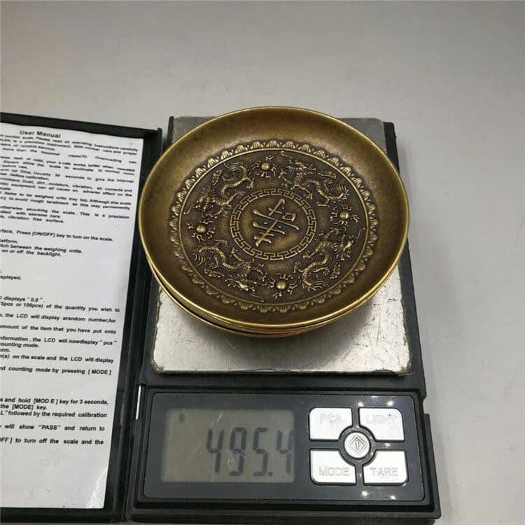 アンティーク真鍮福\禄\寿\喜\干支龍年八仙盤4箇セットで購入