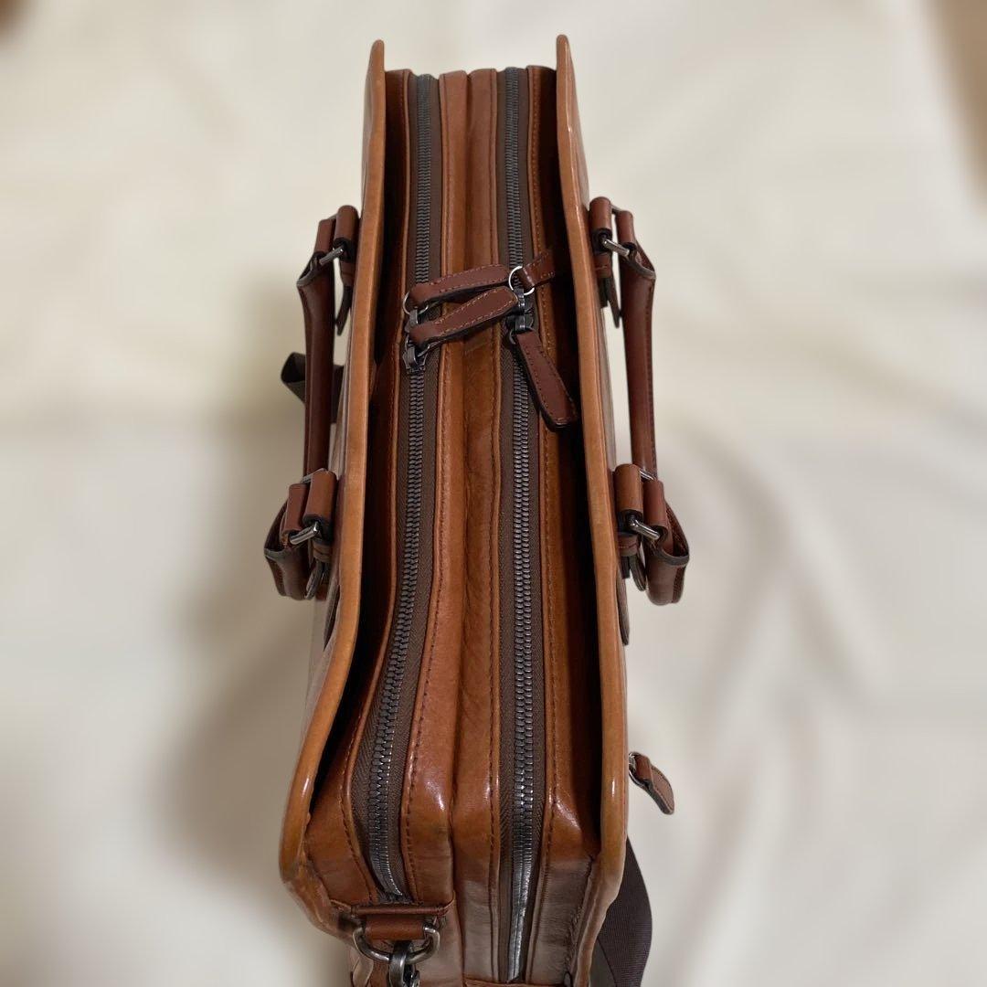 FUJI TAKA ビジネスバッグ レザー　ブラウン