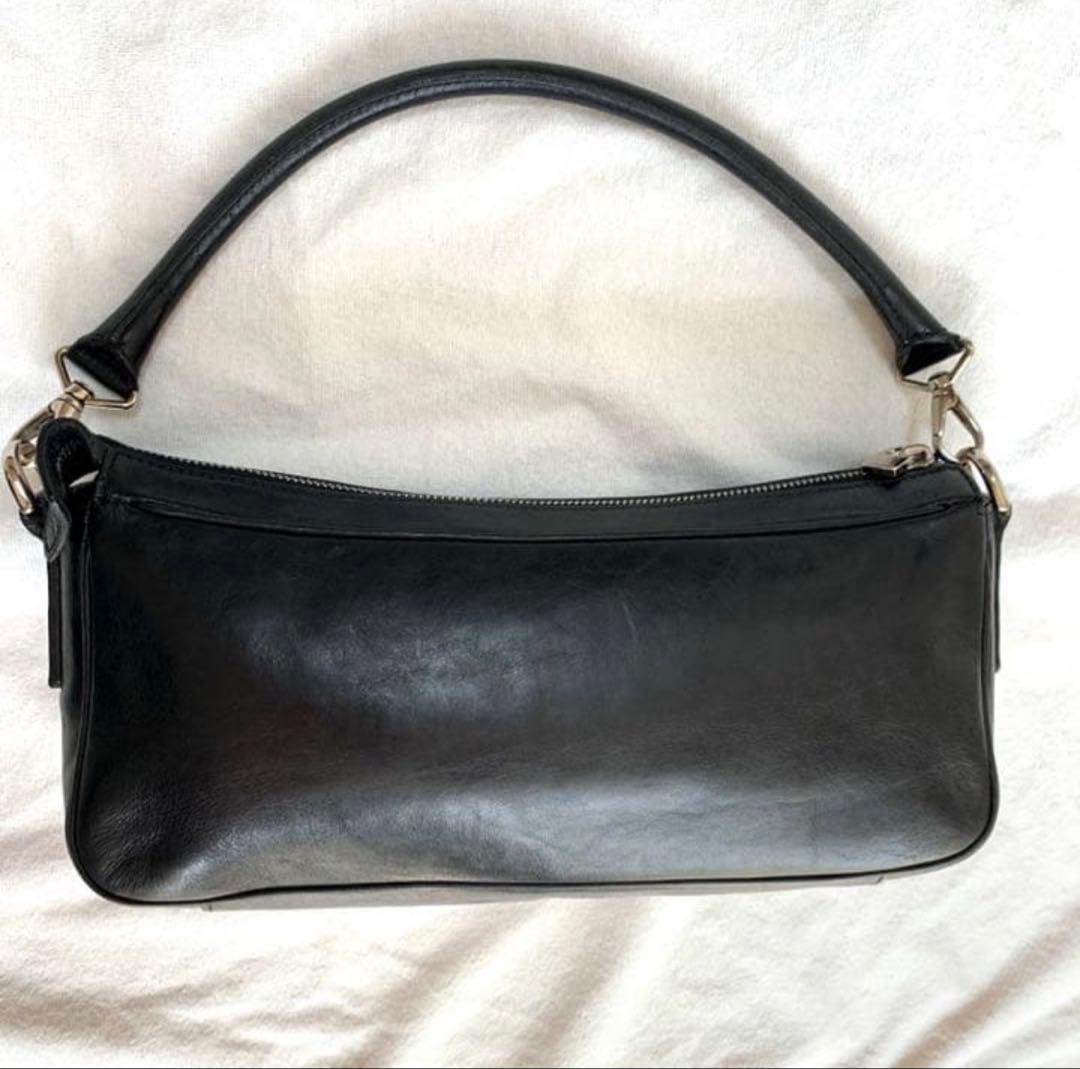 HIROFU ブラックレザーハンドバッグ