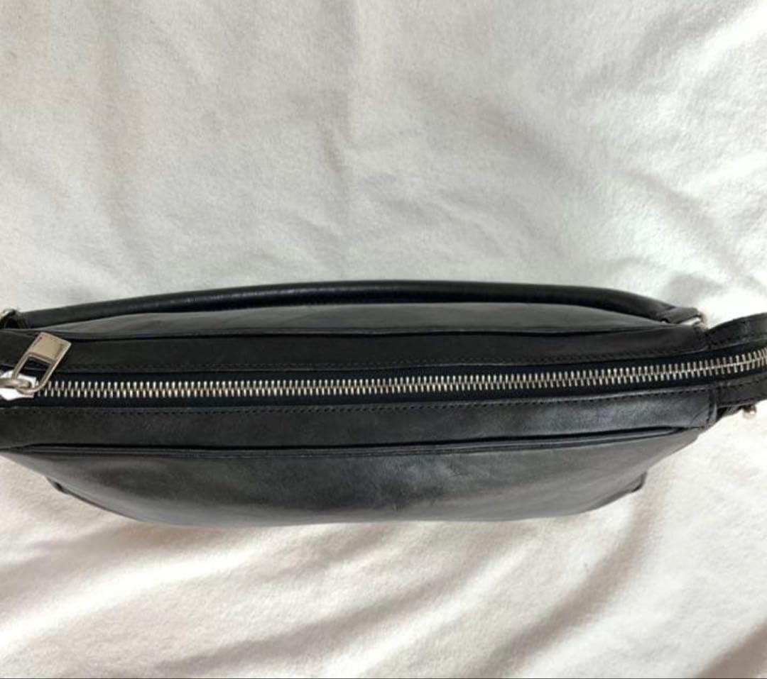 HIROFU ブラックレザーハンドバッグ