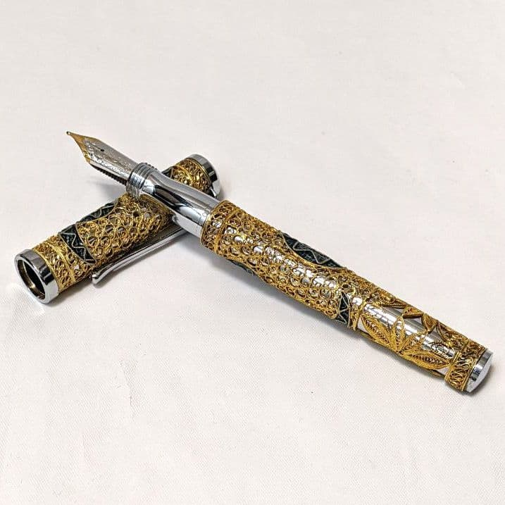 金星 GOLD STAR 万年筆 18K 750 ヘビ ゴールド グリーン 巳 - メルカリ