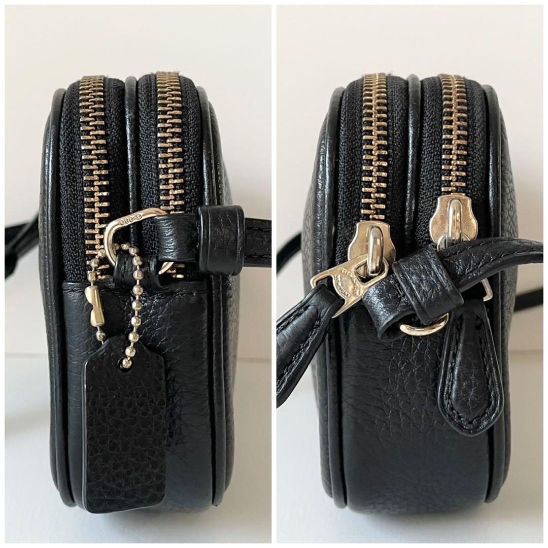 【極美品】COACH ダブルファスナー ショルダーバッグ カメラバッグ 黒