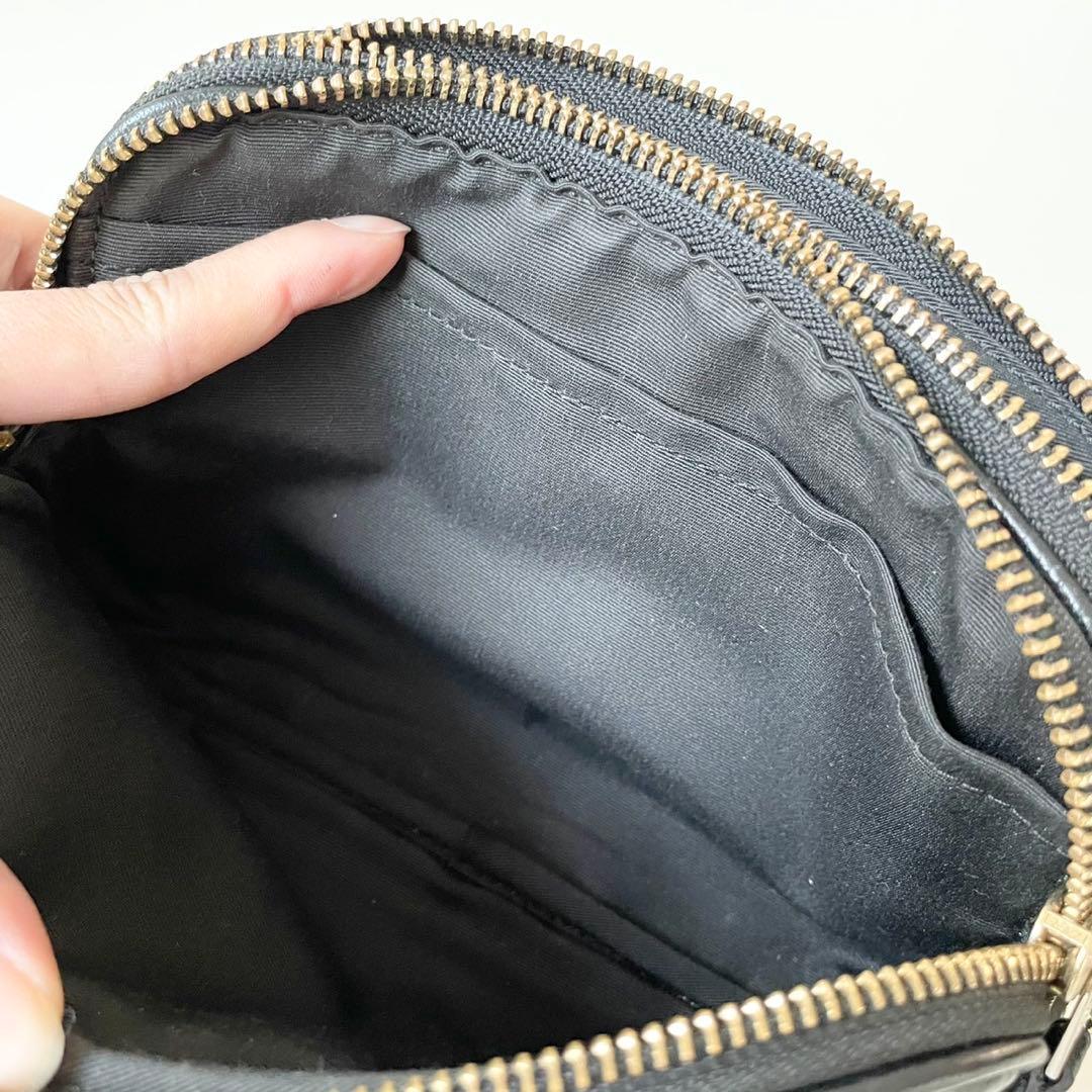 【極美品】COACH ダブルファスナー ショルダーバッグ カメラバッグ 黒