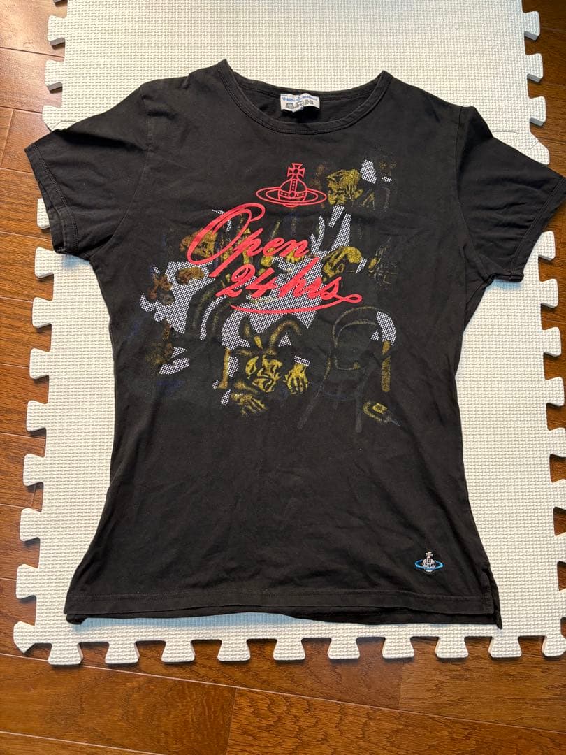 トップス Vivienne Westwood Anglomania Vivienne Westwood Anglomania Vintage Men's Metal Logo Black T