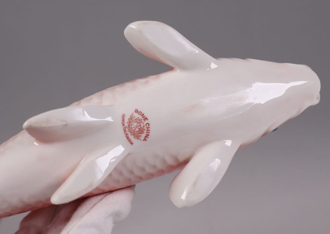 【CM350】日本陶器会社 錦鯉 置物 ボーンチャイナ オールドノリタケ