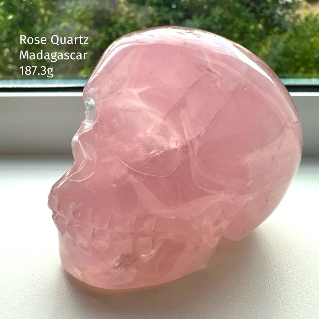 ローズクォーツ スカル マダガスカル 濃いめ ピンク 天然石