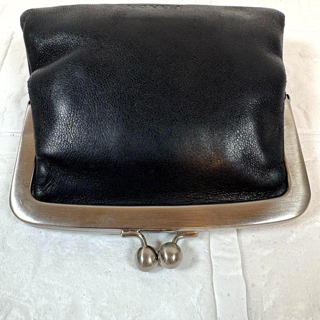 ㉔PRADA プラダ がま口 レザー ケース ブラック