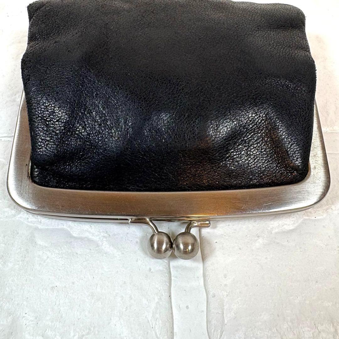 ㉔PRADA プラダ がま口 レザー ケース ブラック