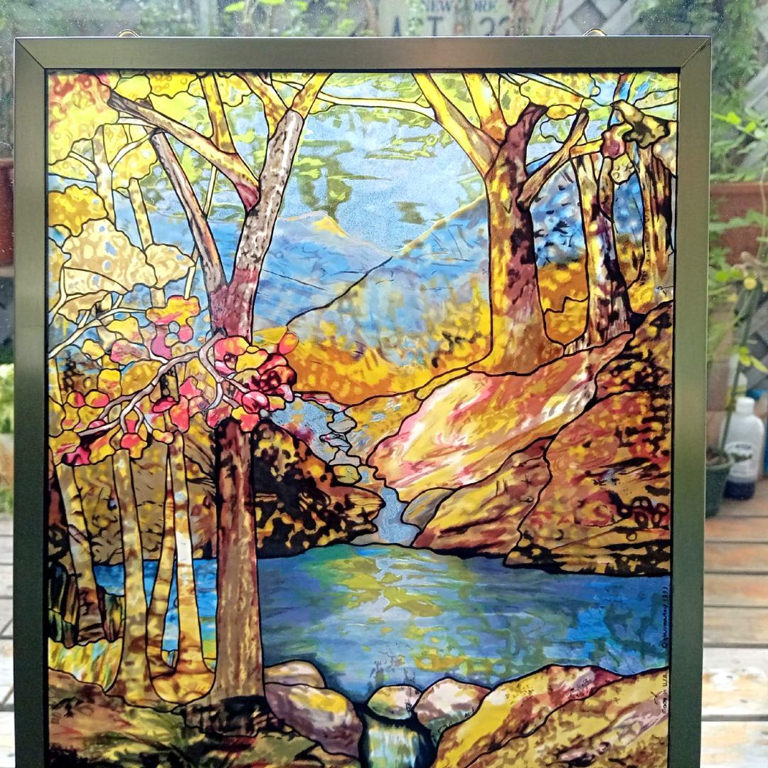 ルイスCティファニー ステンドグラスLandscape秋の風景グラス