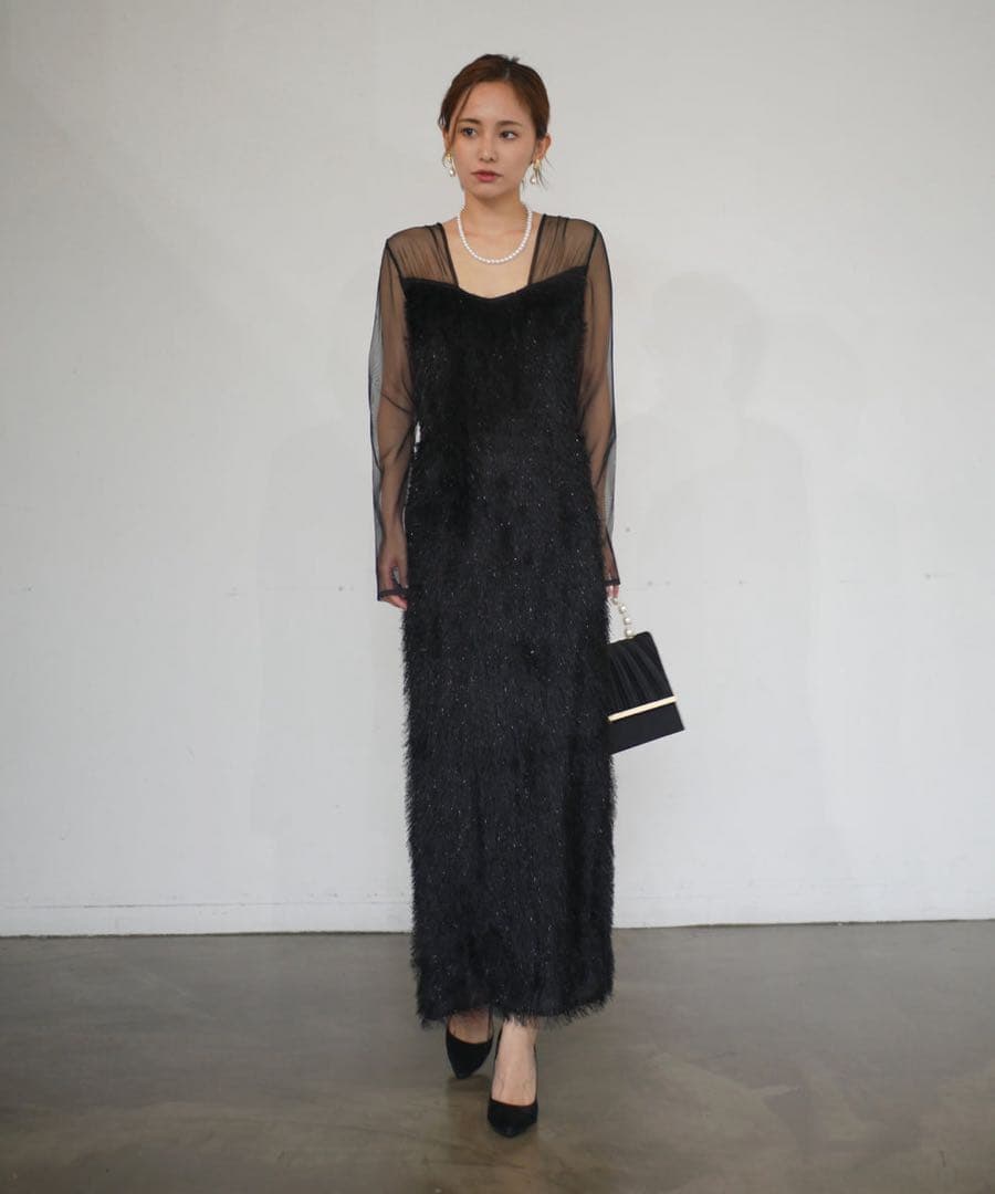 【my shawty】glitter shaggy dress