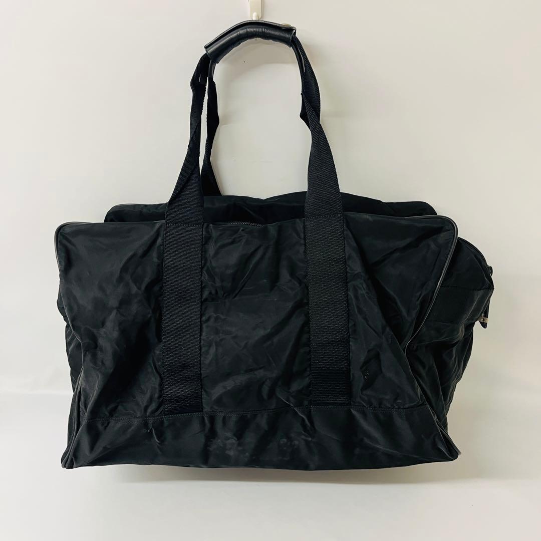 PRADA プラダ 三角ロゴ ナイロン ボストンバッグ ブラック 白タグ有