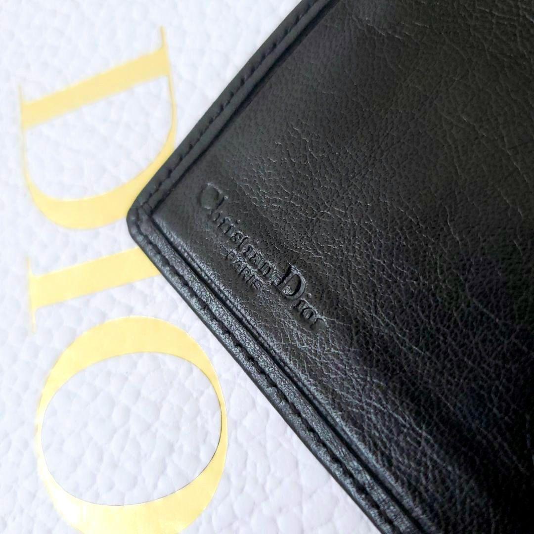 美品 激レアモデル ディオール 長財布 ゴールドロゴ 三つ折 ケース 黒