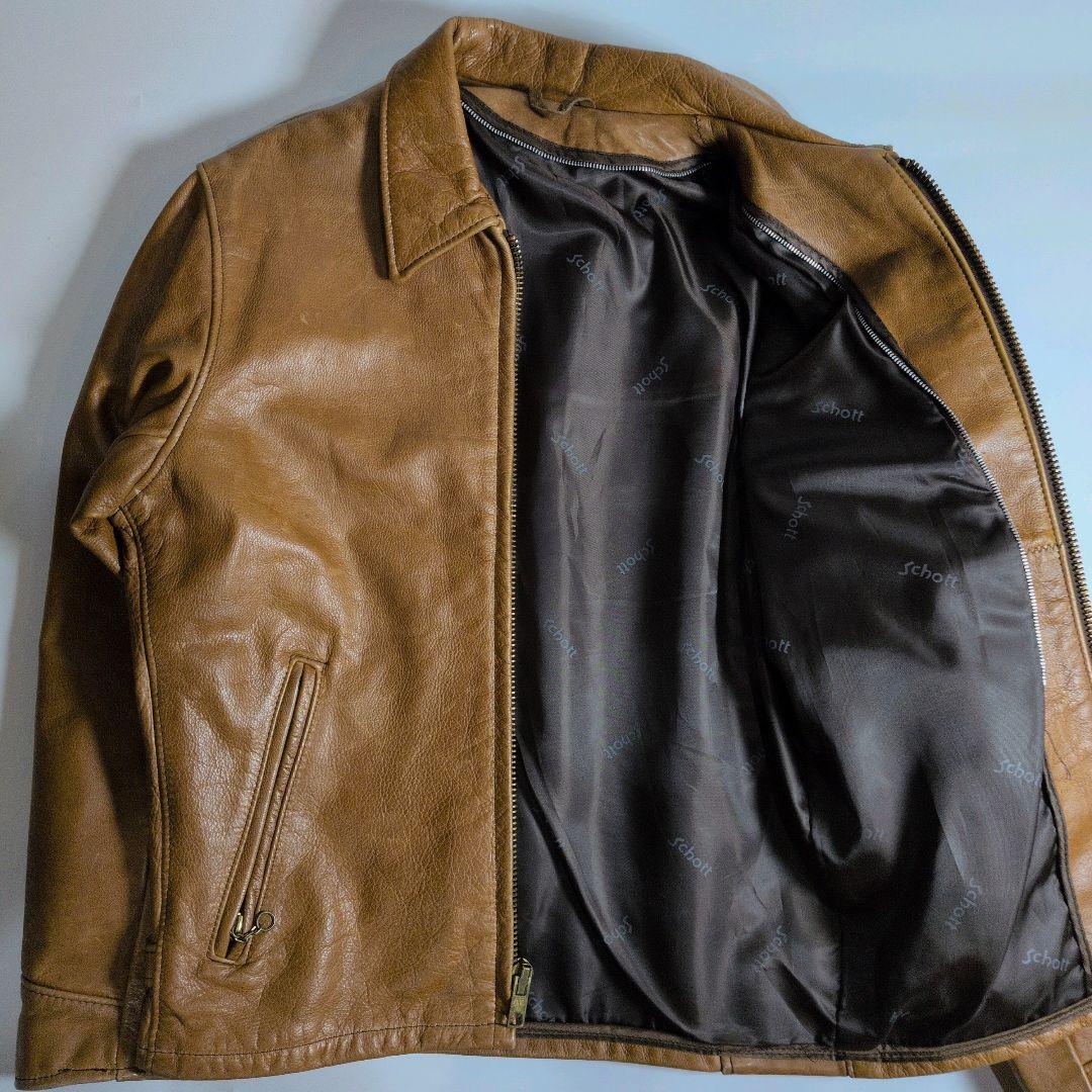 【廃盤】USA製 Schott AT101 レザージャケット ブラウン 38 廃盤】USA製 Schott AT101 レザージャケット ブラウン 38