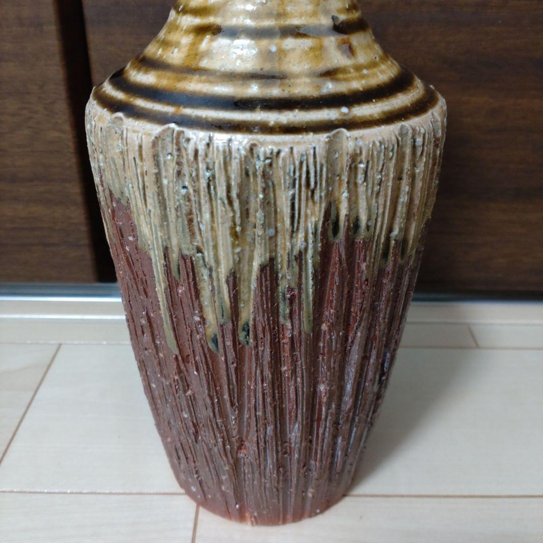 高橋楽斎　信楽焼　細首　花入