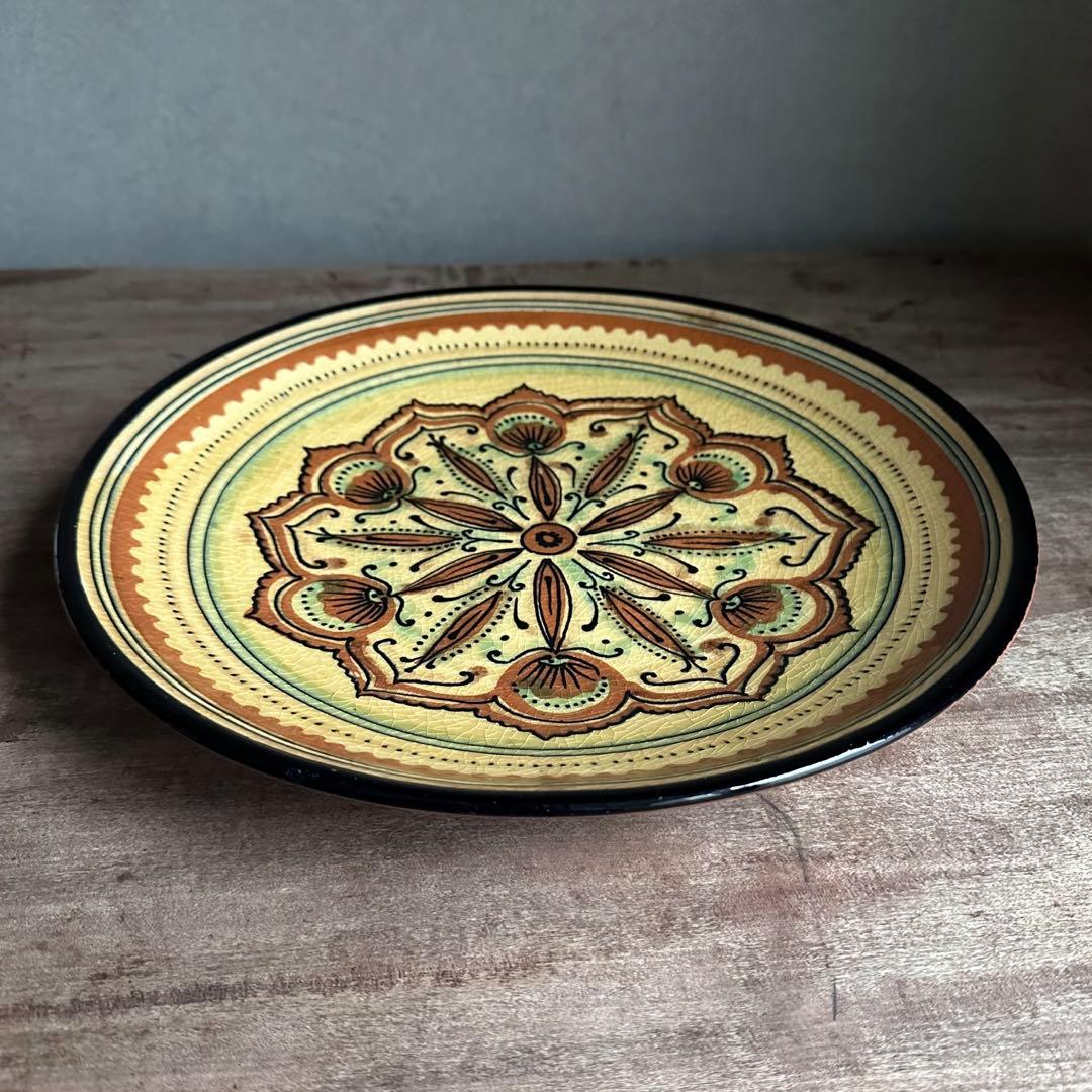 希少ソビエト陶器アラベスク模様大皿ロシア焼き物工芸品陶磁器D