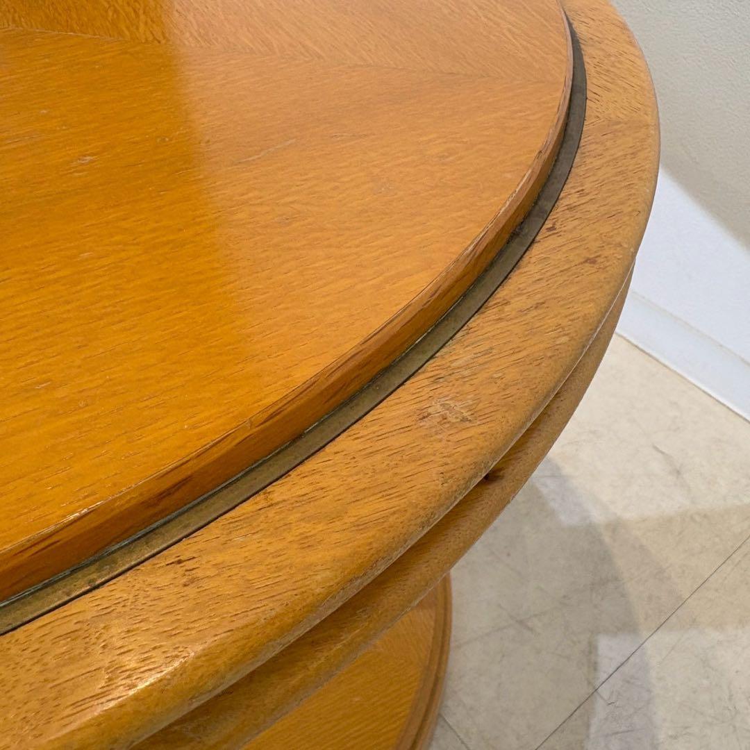 アンティーク調 コーヒーテーブル カフェテーブル 丸テーブル 木製 2/4