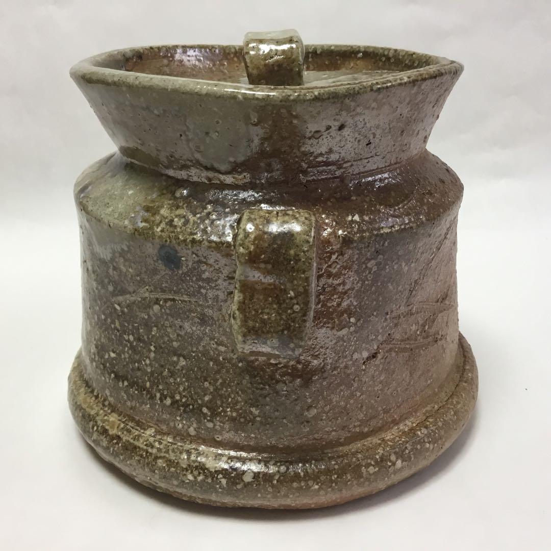 水指 信楽 口四方耳付 紙箱 茶道具 古物品 美術品・アンティーク