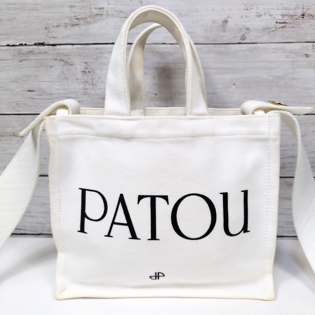 パトゥ ショルダーバッグ ハンドバッグ 2way ホワイト スモール キャンバス