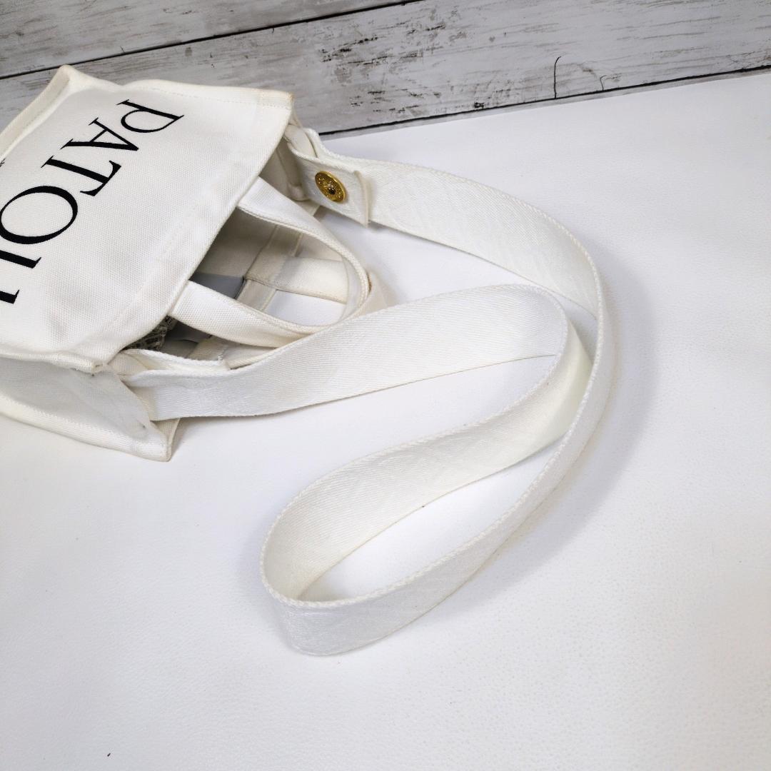 パトゥ ショルダーバッグ ハンドバッグ 2way ホワイト スモール キャンバス