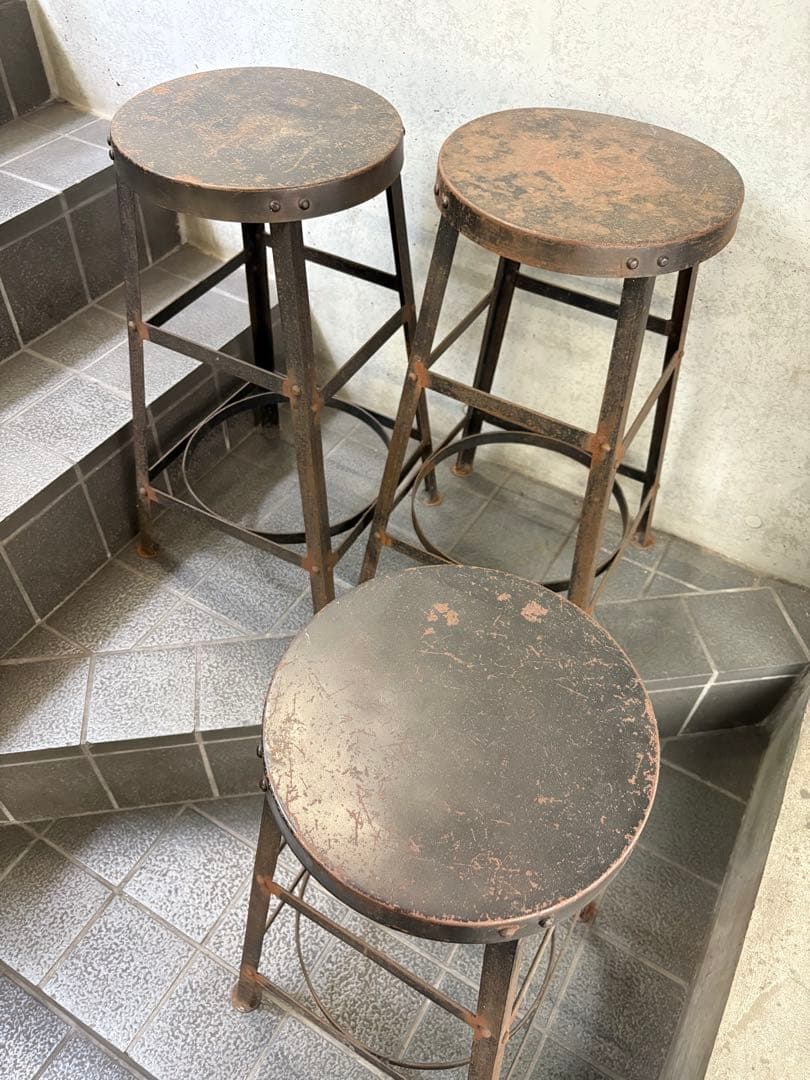 専用 3脚セット 引取限定 FLYMEe購入 アイアン製インダストリアルスツール