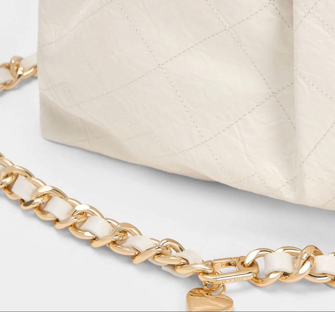 Duo ドゥオ ブレードチェーンハンドルホーボーバッグ - クリーム