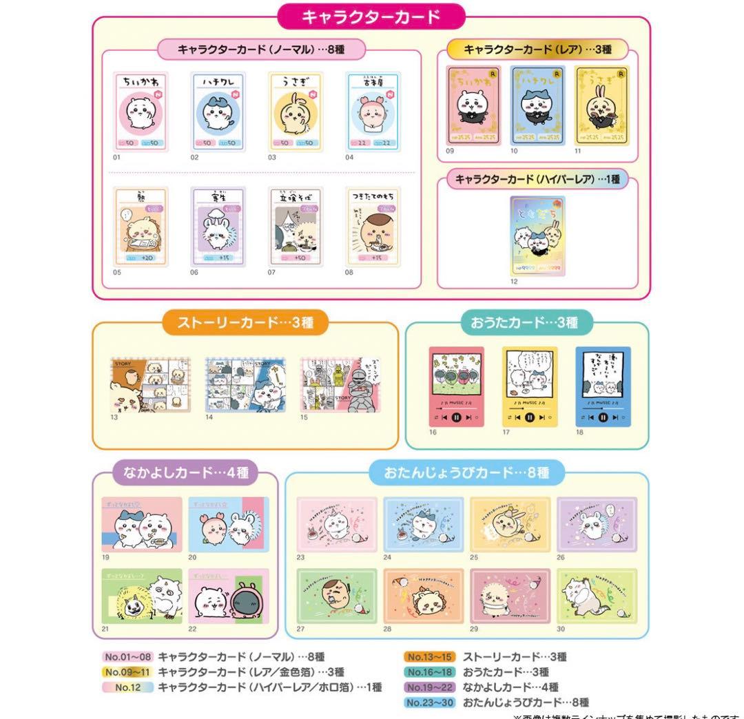 ちいかわ　コレクションカードグミ1〜5⭐︎コンプセット
