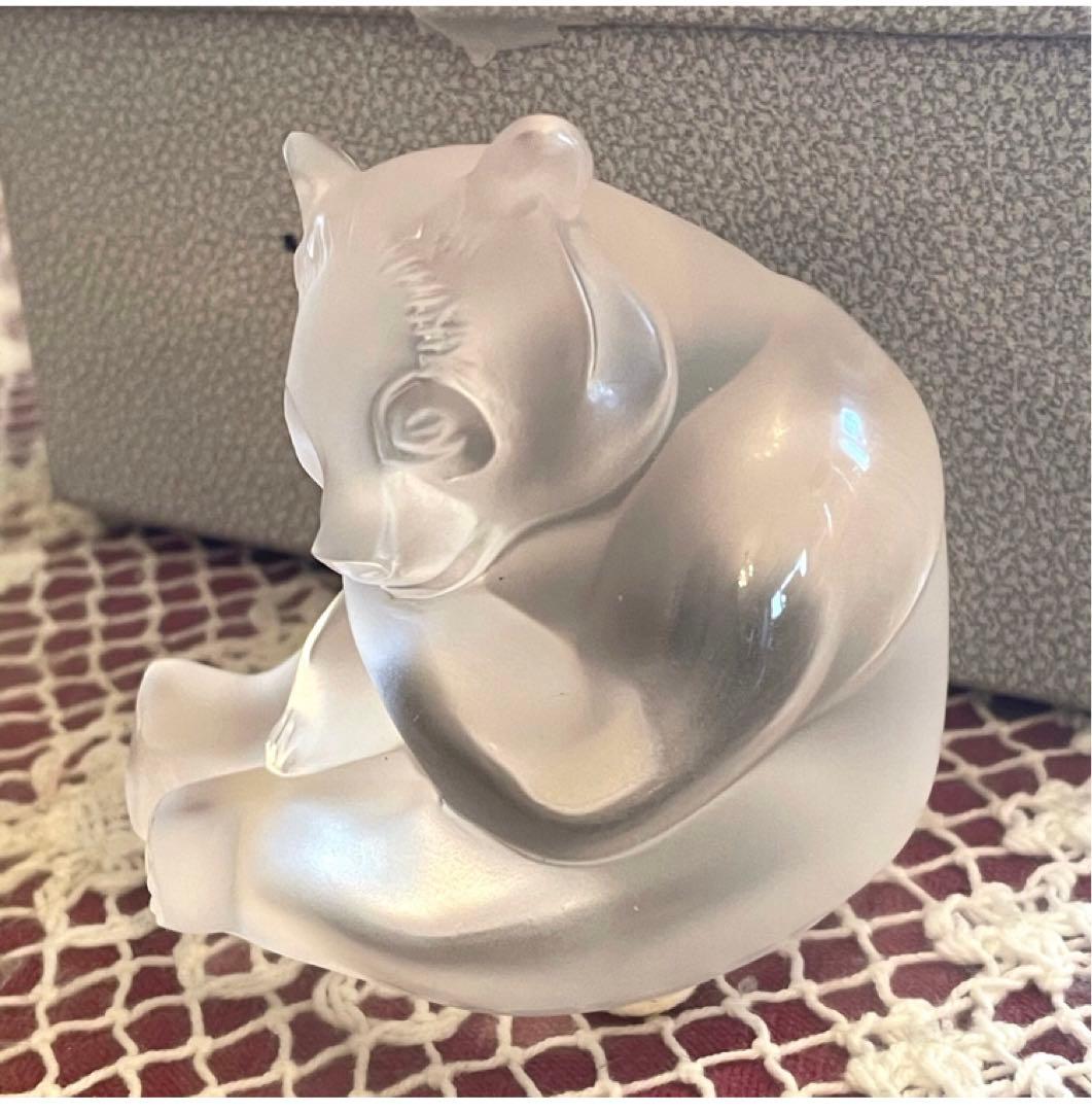 希少 レア 新品 未使用 ラリック パンダ クリスタルガラス 置物 箱入り