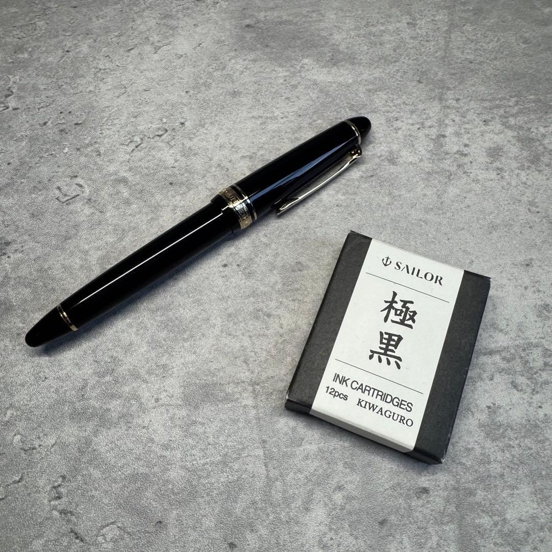 日本製 セーラー 万年筆 14K MS インクカートリッジ約10個付き