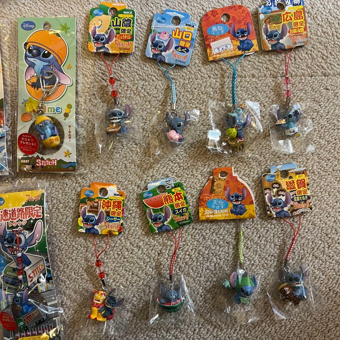 ディズニー　スティッチ　ご当地ストラップ38点