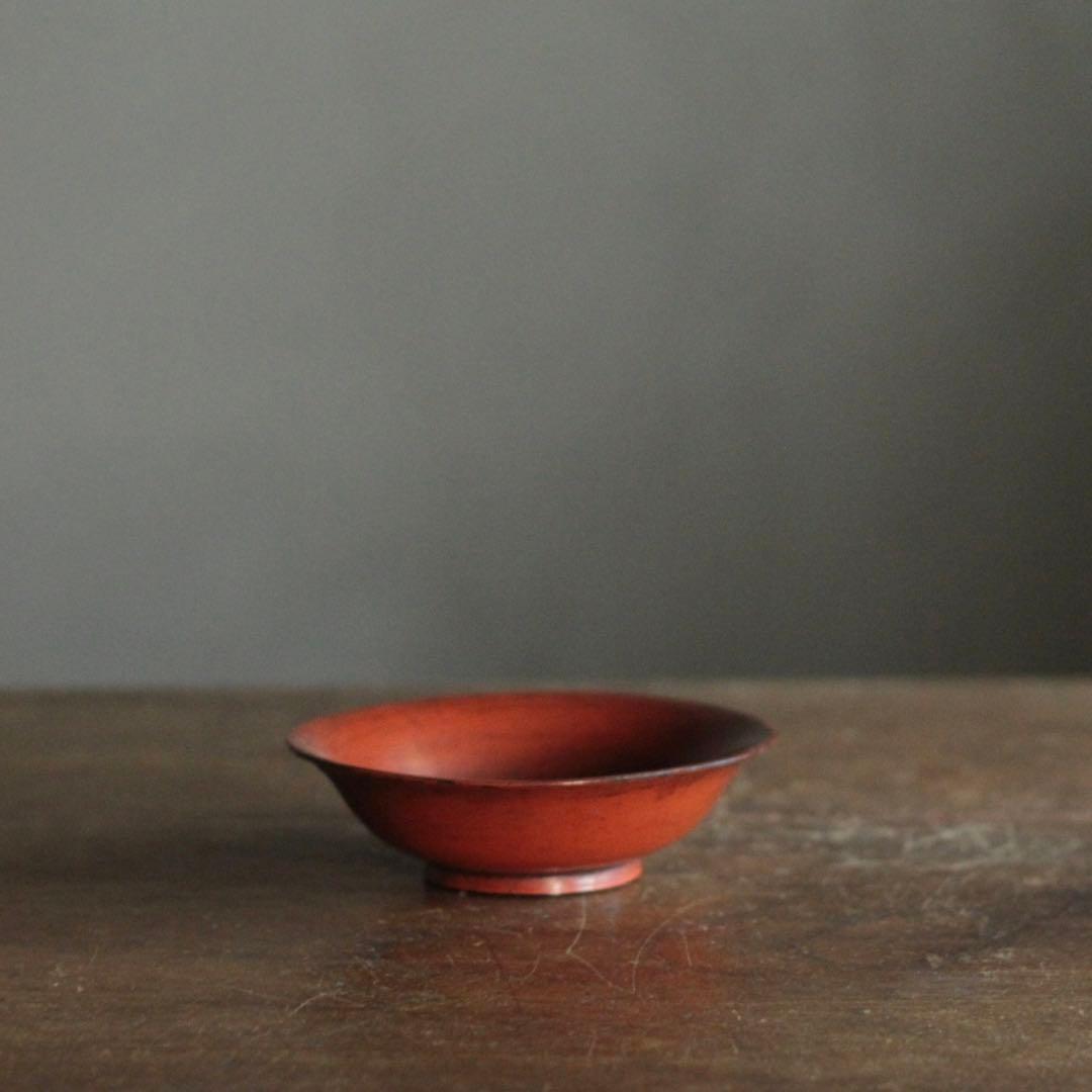 朱塗り 盃 平盃 小椀 平鉢 No.4 古美術 古道具 アンティーク 漆器