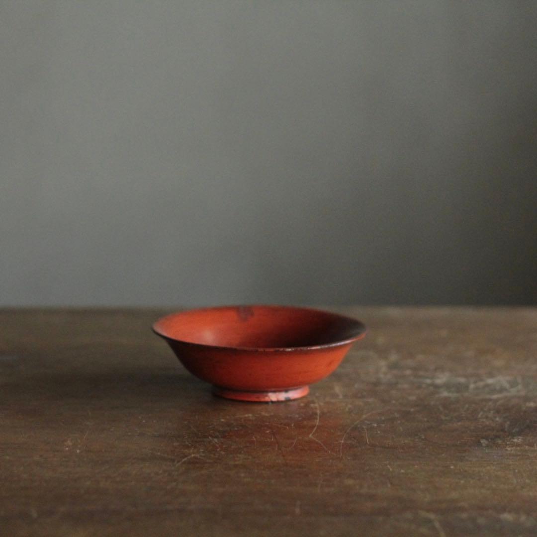 朱塗り 盃 平盃 小椀 平鉢 No.4 古美術 古道具 アンティーク 漆器