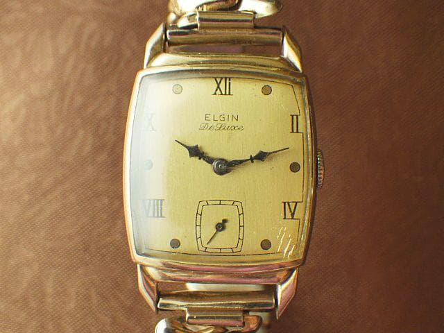最終値下】【1945年】エルジン デラックス USA製 10金張 手巻き腕時計