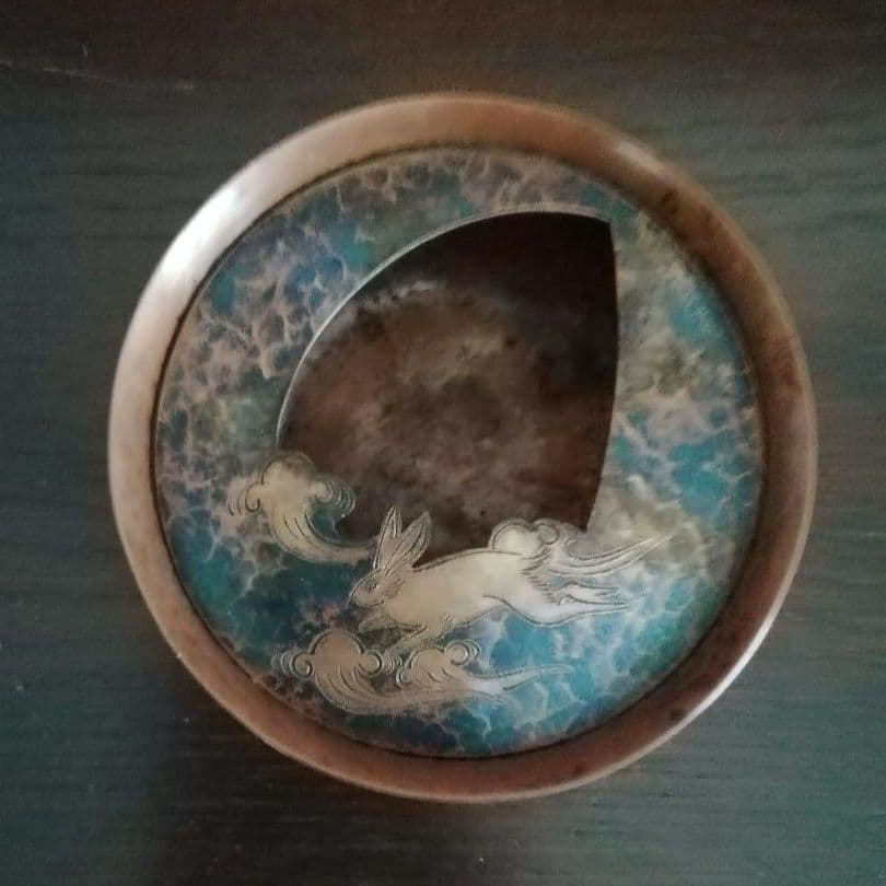 逸品 玉川堂 鎚起銅器 兎図紋 香炉 花活け 灰皿 和骨董 アンティーク