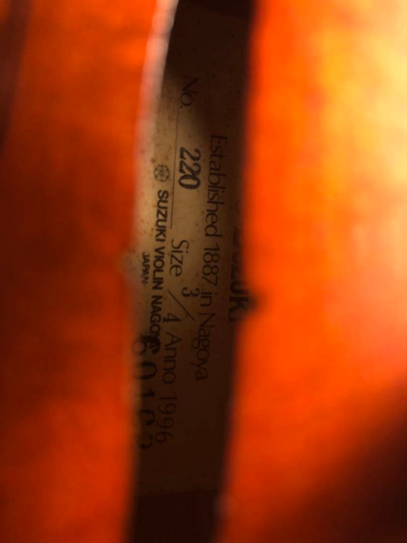 駒&魂柱調整済】Suzuki分数バイオリンNo220 3/4 1996 - メルカリ