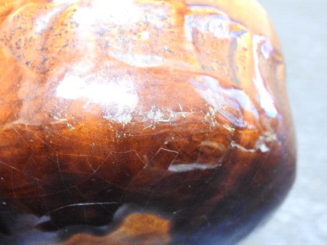 飴釉茶碗　大樋長楽　共箱　MA１４２