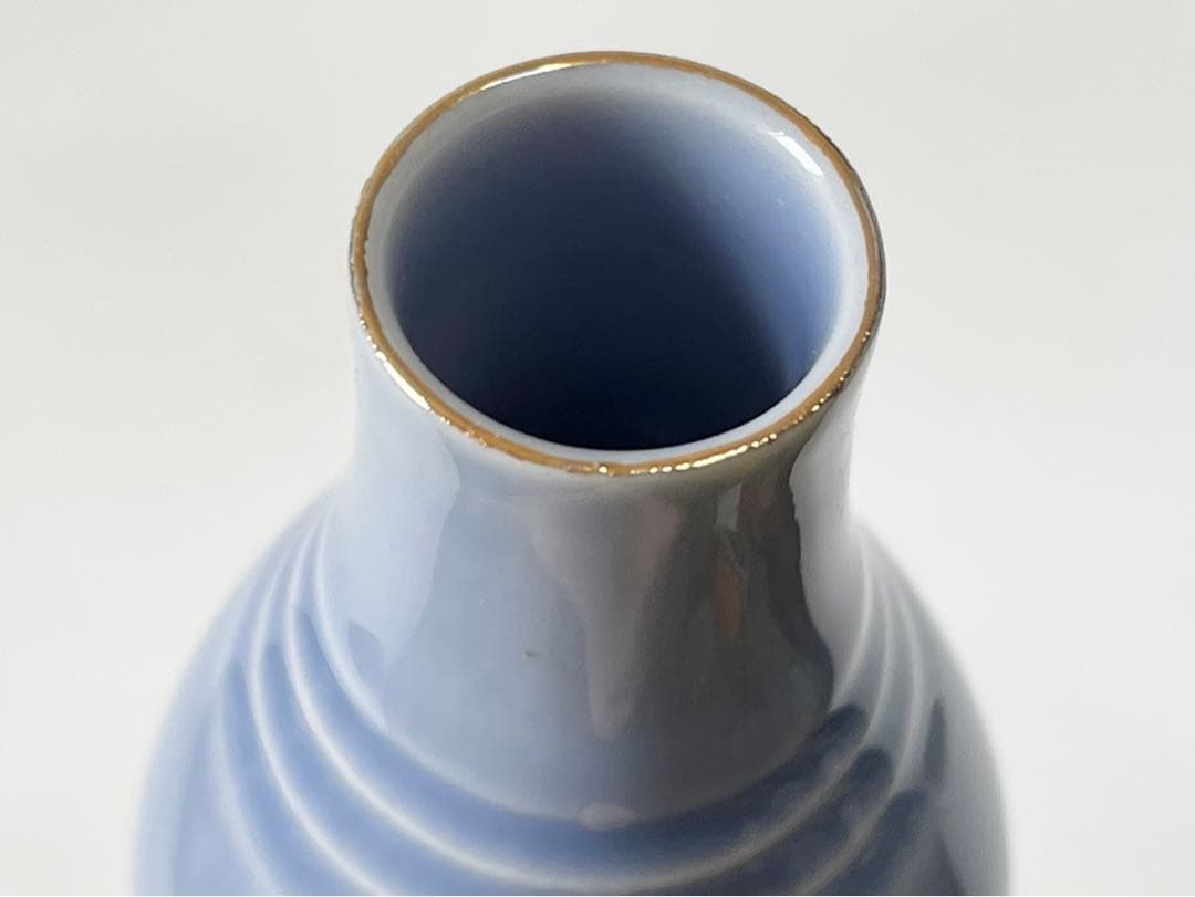 陶芸家　作家物　荒谷翔　海碧釉　瓢徳利　瓢箪　花入　一輪挿し　花瓶　共箱