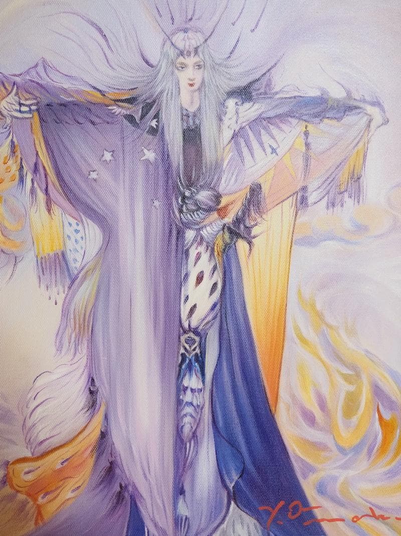 【値下げ】 人物画　油絵　天野喜孝　F6号　額付き　手描き　肉筆