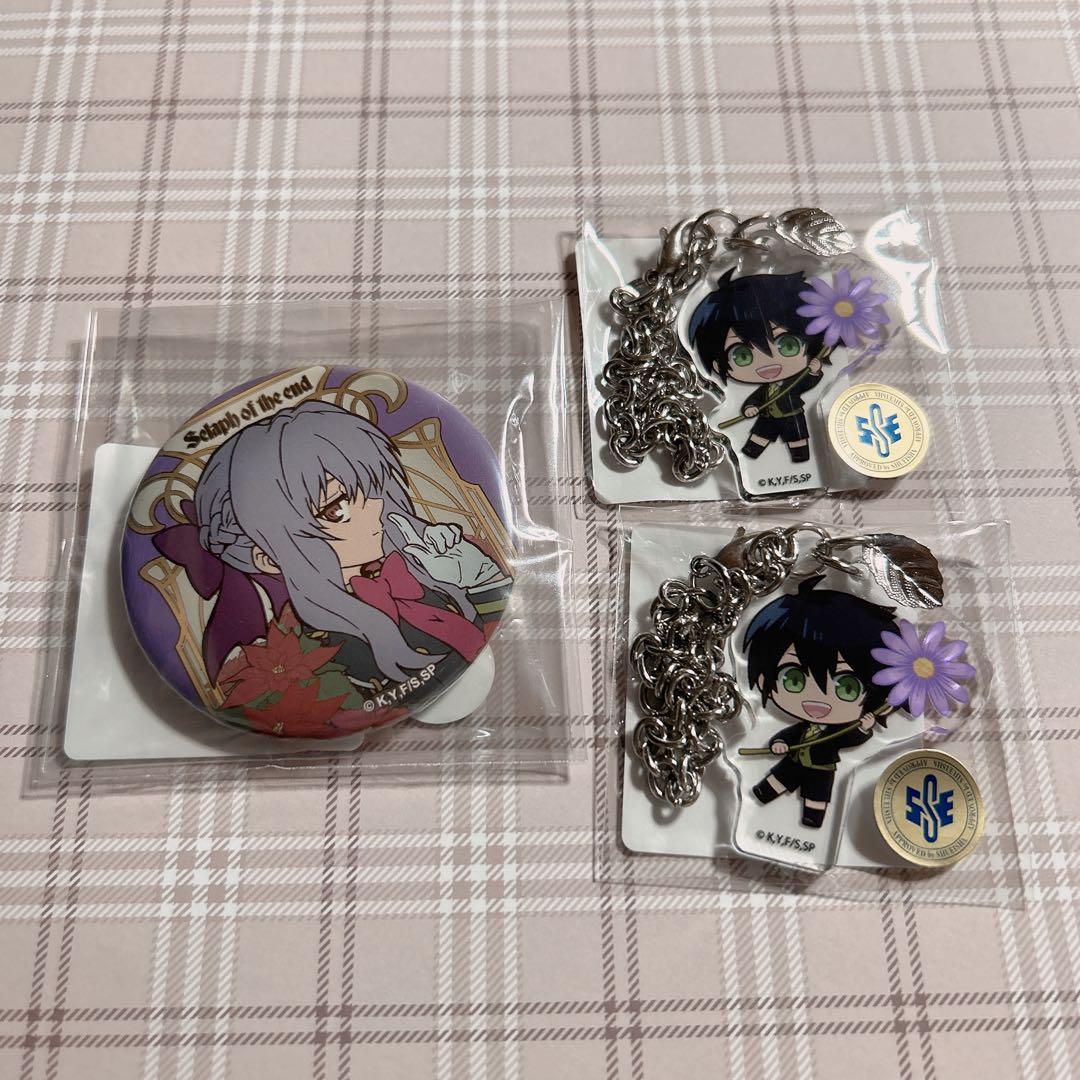 終わりのセラフ DMMスクラッチ 柊シノア 百夜優一郎 缶バッジ ミニ