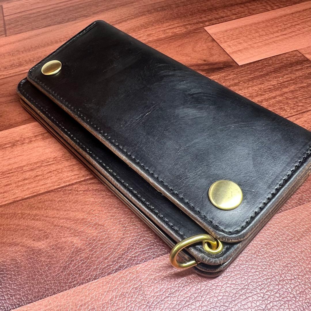 ゆう様オーダー品【トラッカーウォレット ロング3層】クロムエクセル ゴールド