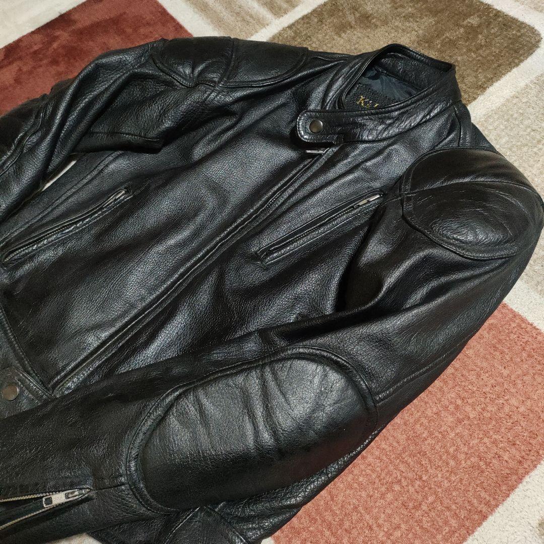 美品レアモデル KADOYA Ksleather シングルライダースМシボ本革