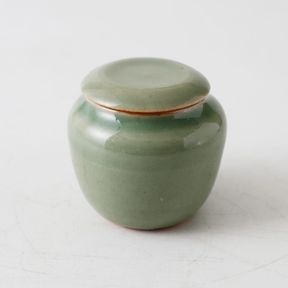 天龍寺青磁 替茶器 茶入 壷 茶道具 唐物 青瓷 時代箱 - メルカリ