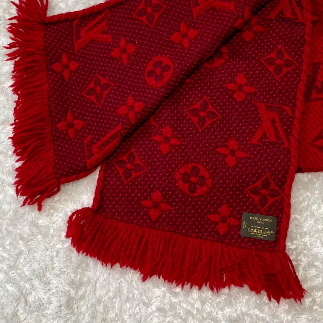 極美品】ルイヴィトン エシャルプ ロゴマニア マフラー シルク混