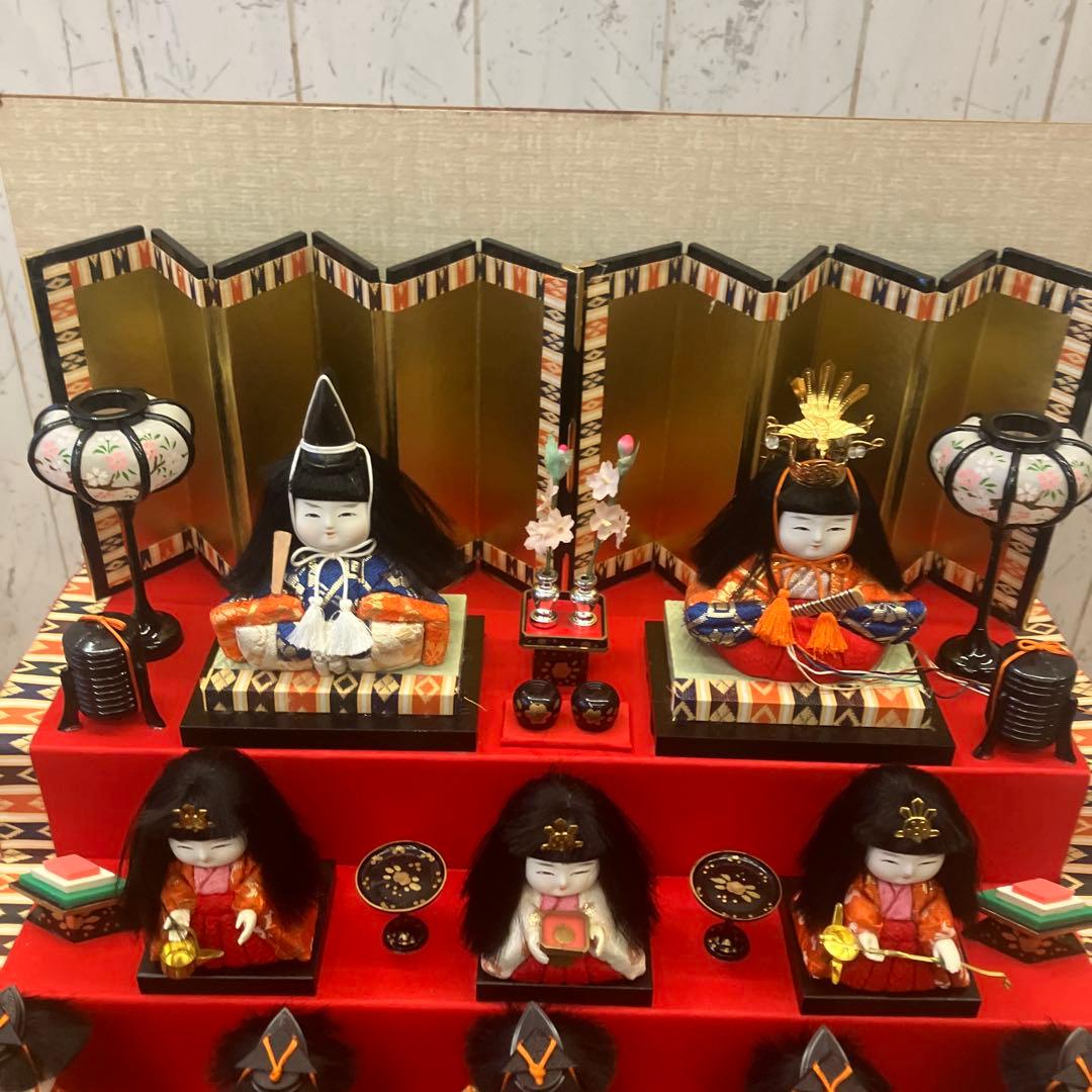 昭和レトロ 民芸品 6段 ミニ雛人形セット 固定式 ひな祭り インテリアオブジェ