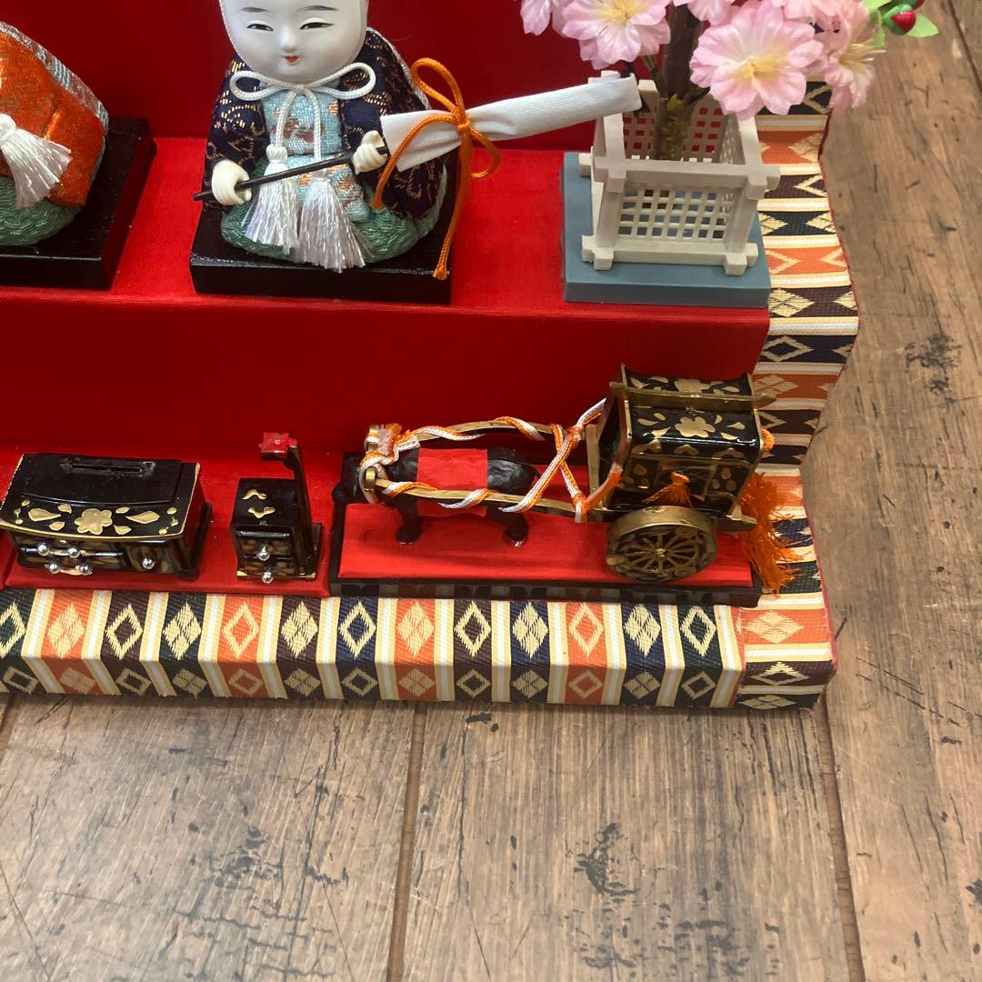 昭和レトロ 民芸品 6段 ミニ雛人形セット 固定式 ひな祭り インテリアオブジェ